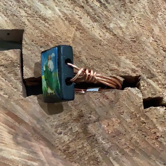 Handmade Jesus wooden wire ring - Picture 3 of 4